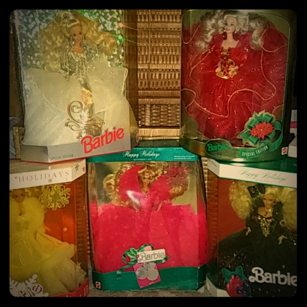 Lot of 5 Holiday Barbies from 1989-1993